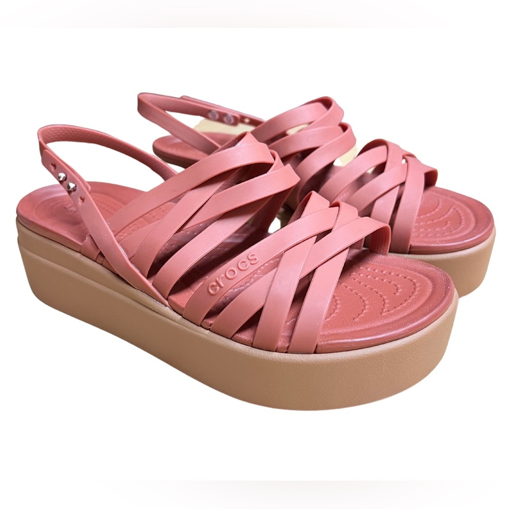 Lite ride by Crocs Strappy Wedge Sandals Size  7 Brown Tan NEW